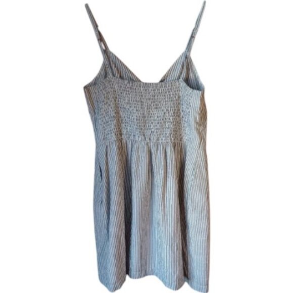 Abercrombie & Fitch grey striped tie front dress size L - Picture 9 of 13